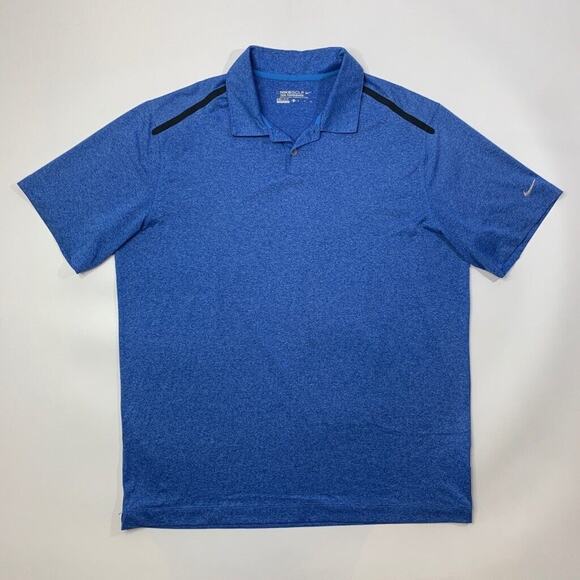 Nike Polo Shirt Mens XL Extra Large Blue Heather Golf Tour Performance Dri Fit - Picture 2 of 11